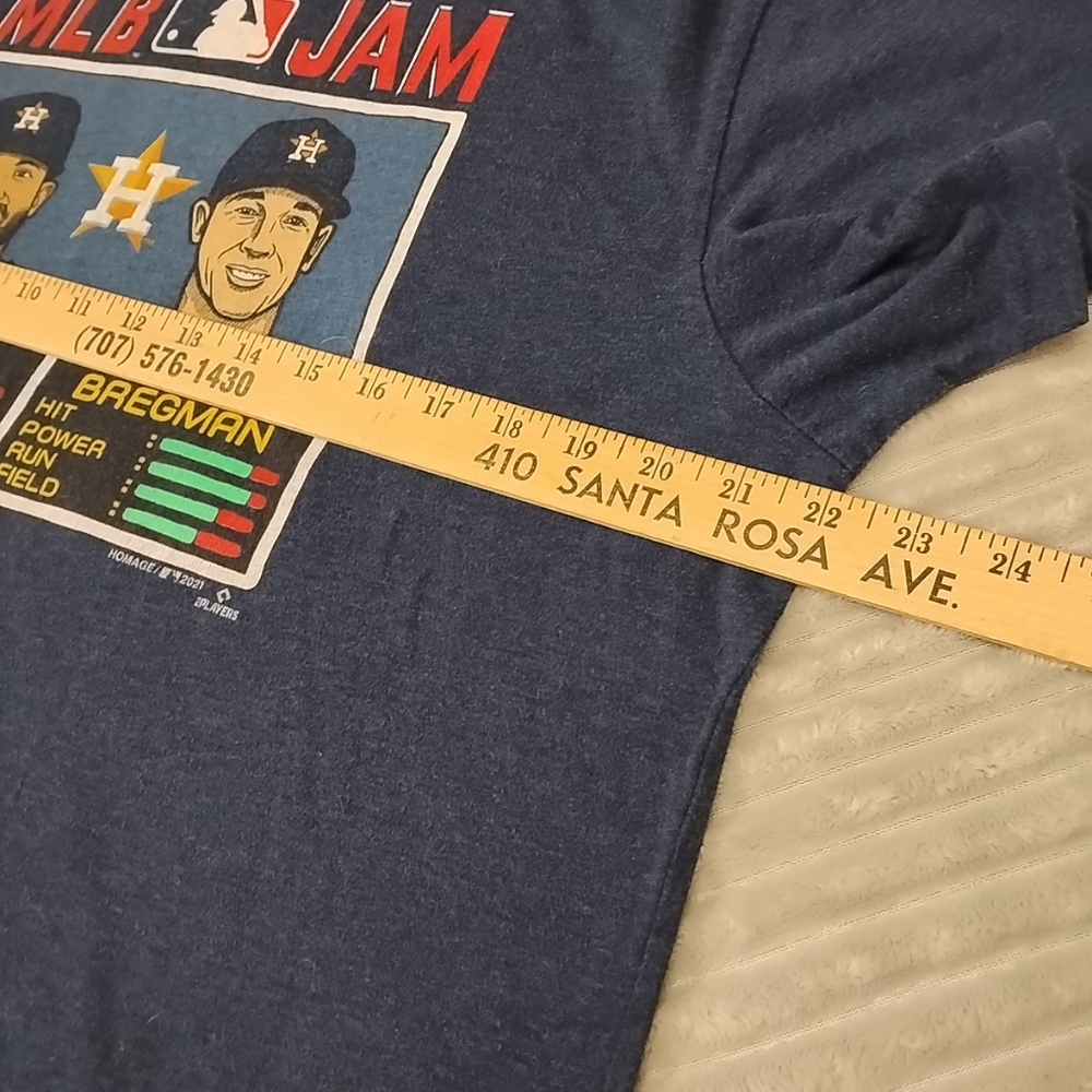Men's Homage Altuve Bregman Houston Astros MLB Jam T-shirt Size Xl Blue - Picture 12 of 13